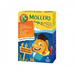 Moller’s Οmega 3 Ζελεδάκια με γεύση Πορτοκάλι Λεμόνι 36τμχ